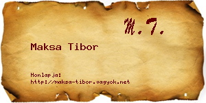 Maksa Tibor névjegykártya