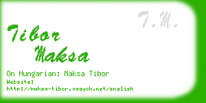 tibor maksa business card